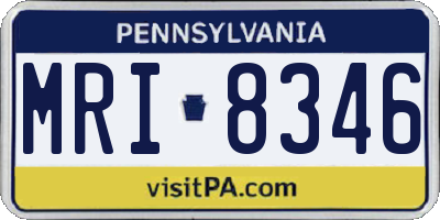 PA license plate MRI8346