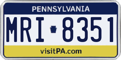 PA license plate MRI8351