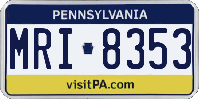PA license plate MRI8353