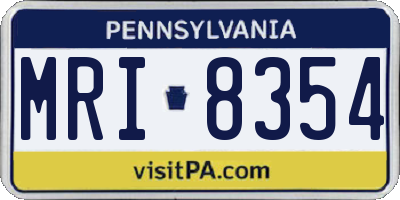 PA license plate MRI8354