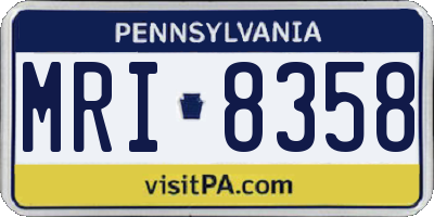 PA license plate MRI8358