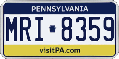 PA license plate MRI8359
