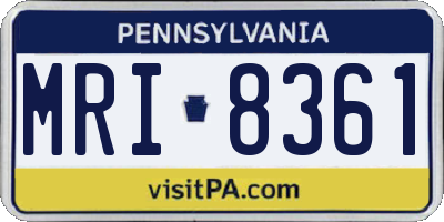 PA license plate MRI8361
