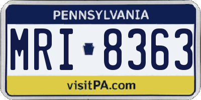PA license plate MRI8363
