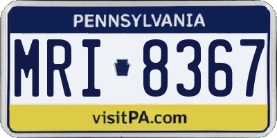 PA license plate MRI8367