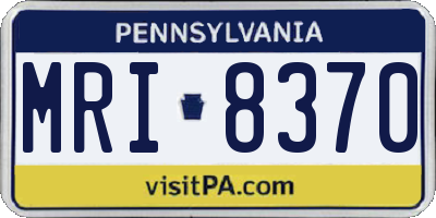 PA license plate MRI8370