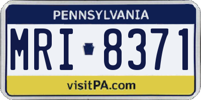 PA license plate MRI8371
