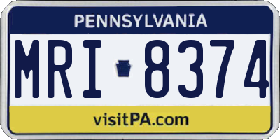 PA license plate MRI8374
