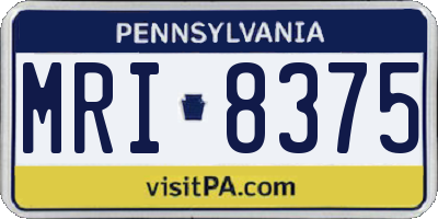 PA license plate MRI8375