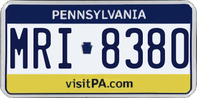 PA license plate MRI8380