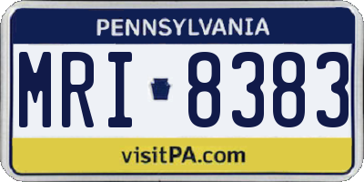 PA license plate MRI8383