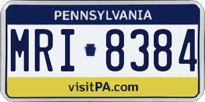 PA license plate MRI8384