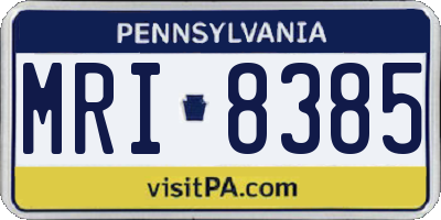 PA license plate MRI8385