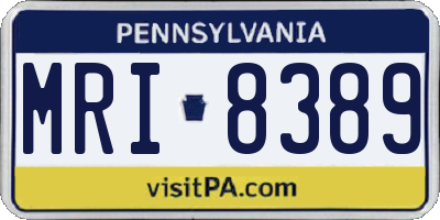 PA license plate MRI8389