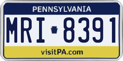 PA license plate MRI8391