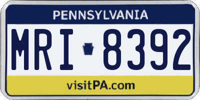 PA license plate MRI8392