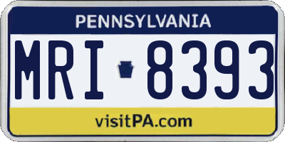 PA license plate MRI8393