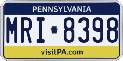 PA license plate MRI8398