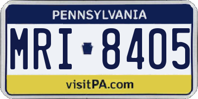 PA license plate MRI8405