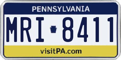PA license plate MRI8411