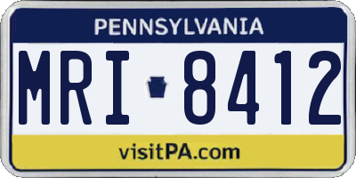 PA license plate MRI8412