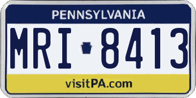 PA license plate MRI8413