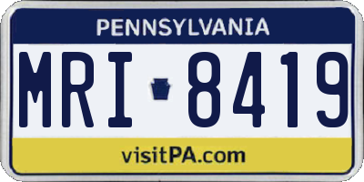 PA license plate MRI8419
