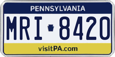 PA license plate MRI8420