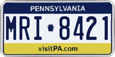 PA license plate MRI8421
