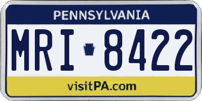 PA license plate MRI8422