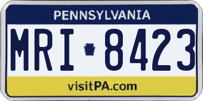 PA license plate MRI8423