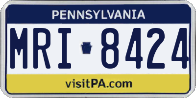 PA license plate MRI8424
