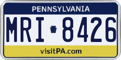 PA license plate MRI8426