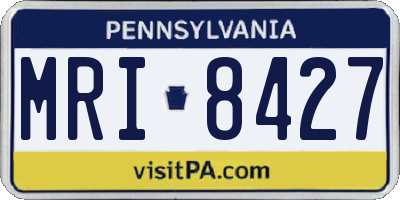 PA license plate MRI8427