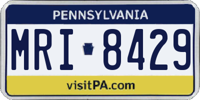 PA license plate MRI8429