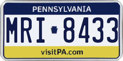 PA license plate MRI8433
