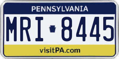 PA license plate MRI8445