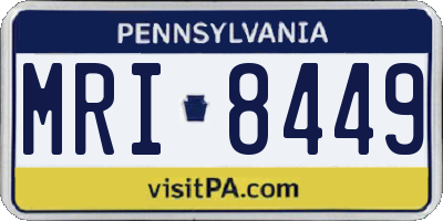 PA license plate MRI8449