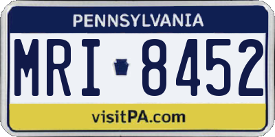 PA license plate MRI8452