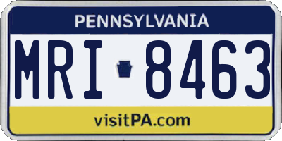 PA license plate MRI8463