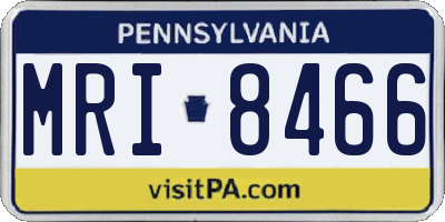 PA license plate MRI8466