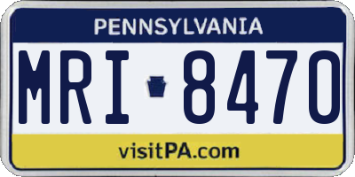 PA license plate MRI8470