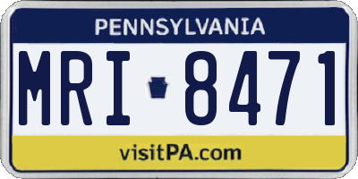 PA license plate MRI8471