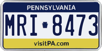 PA license plate MRI8473