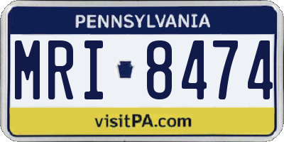 PA license plate MRI8474