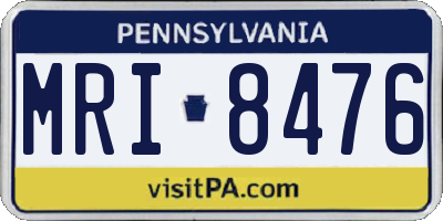 PA license plate MRI8476