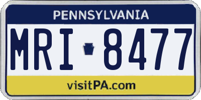 PA license plate MRI8477