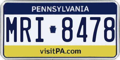 PA license plate MRI8478