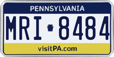 PA license plate MRI8484
