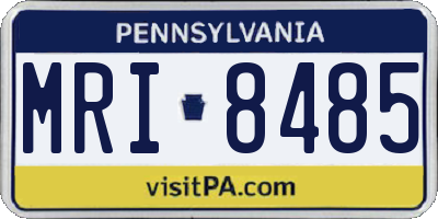 PA license plate MRI8485